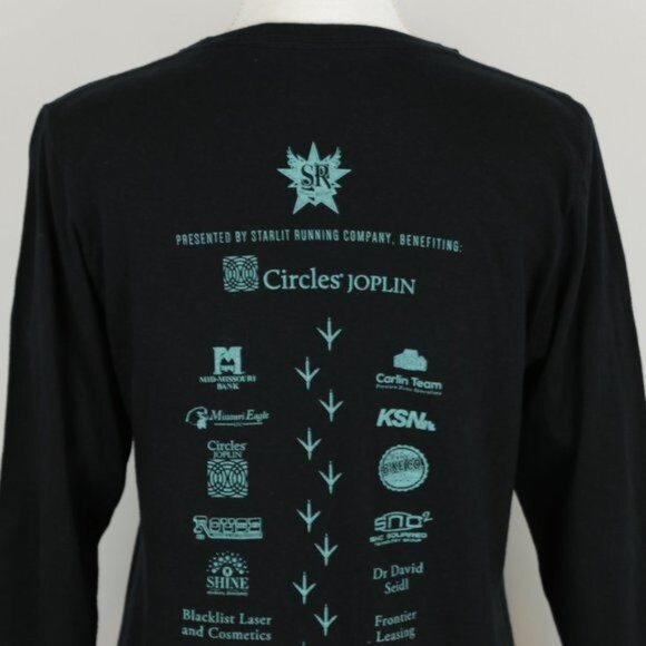 Anvil Joplin 5K Women's Medium Black Green Graphic Crewneck Long Sleeve Tee - Picture 4 of 8